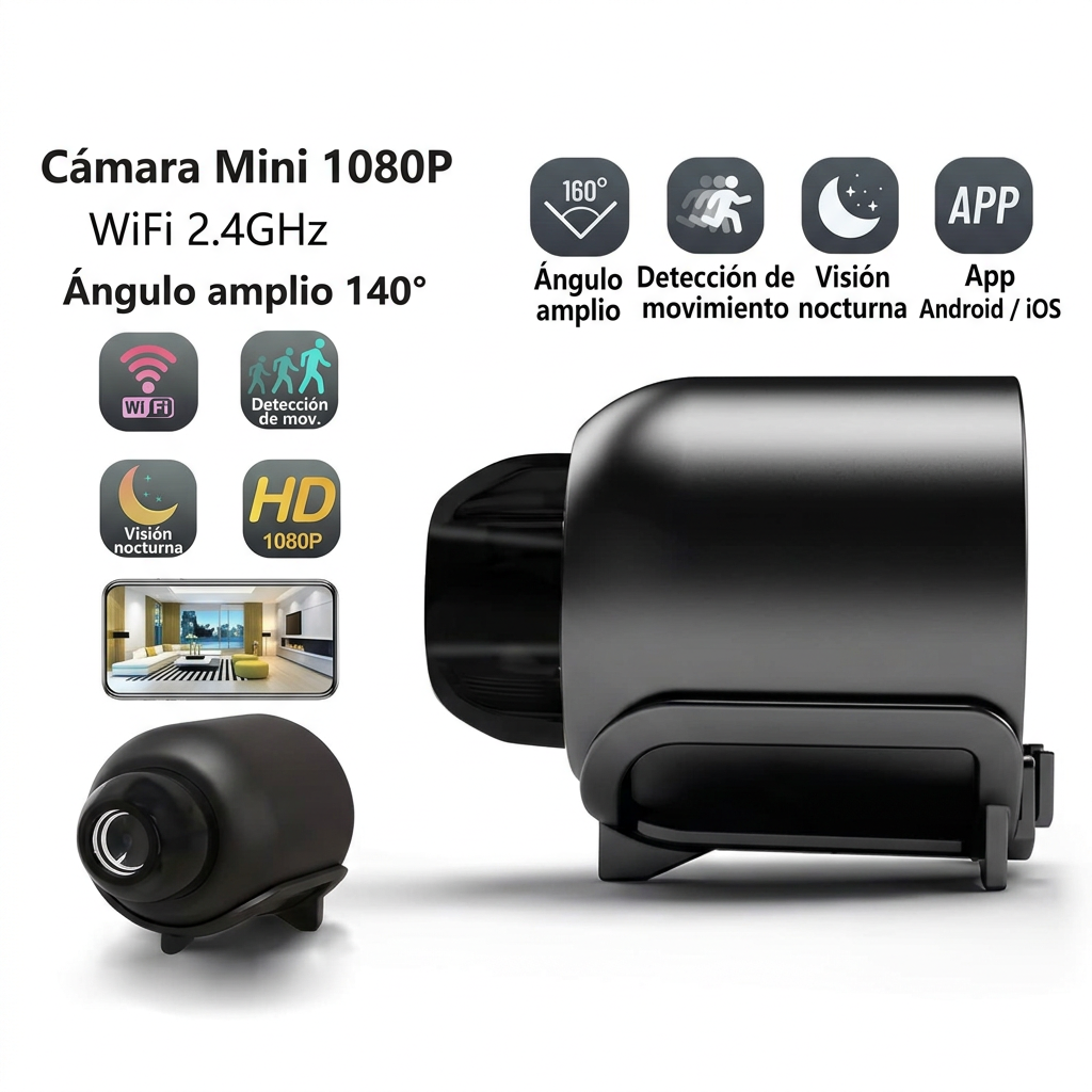 Mini cámara de seguridad portátil HD